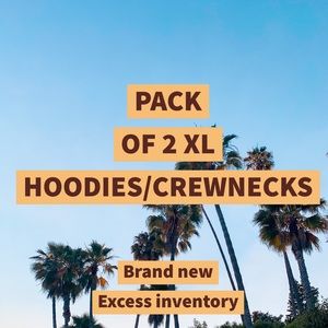 2   XL HOODIES/CREWNECKS